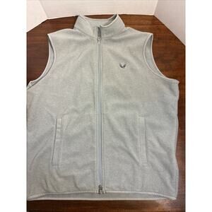 Peter Millar Men's Large Gray Fleece Full Zip Lightweight Vest